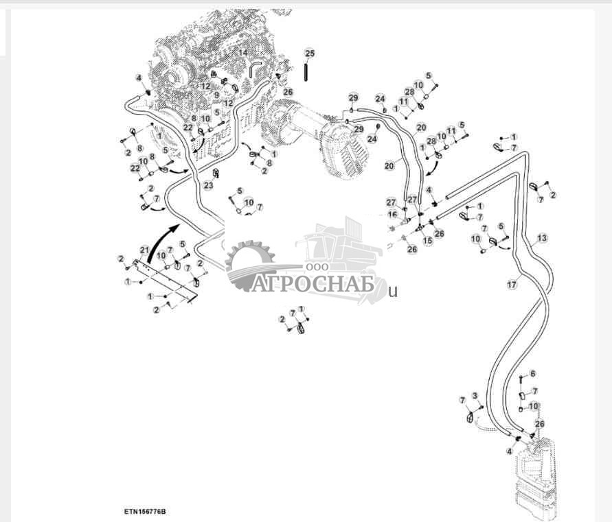 Трубопроводы охлаждения жидкости для очистки дизельных выхлопных газов 